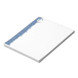 Blauwe Floral Print C monogram initialen Giften Notitieblok