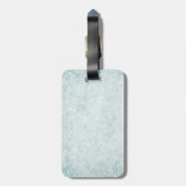 Blauwe Floral print een monogram initialen cadeaus Bagagelabel (Achterkant verticaal)