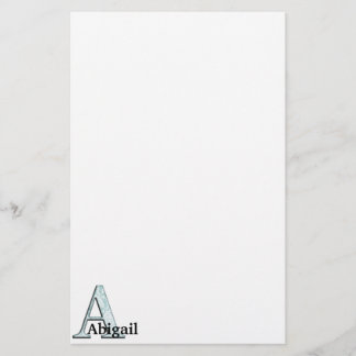 Blauwe Floral print een monogram initialen cadeaus Briefpapier