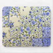 Blauwe Floral Quilt Muismat (Voorkant)