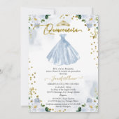 Blauwe Floral Quinceanera Kaart (Achterkant)