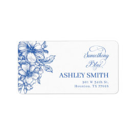 Blauwe Floral Return Address Labels
