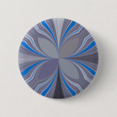 Blauwe Floral Ronde Button 5,7 Cm (Voorkant)