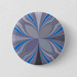 Blauwe Floral Ronde Button 5,7 Cm
