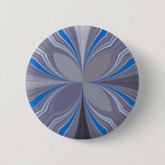 Blauwe Floral Ronde Button 5,7 Cm (Voorkant)