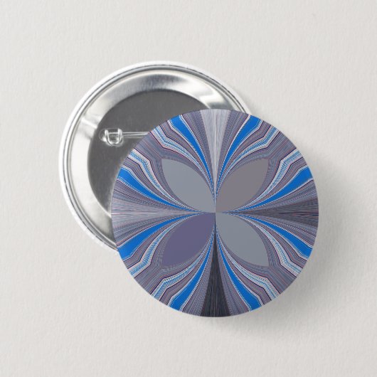 Blauwe Floral Ronde Button 5,7 Cm (Voorkant /achterkant)