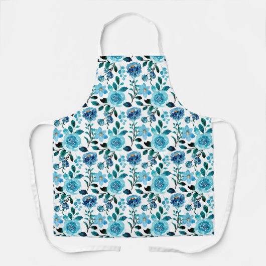  Blauwe Floral Schort (Voorkant)