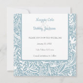 Blauwe Floral slaat de datum op Save The Date (Achterkant)