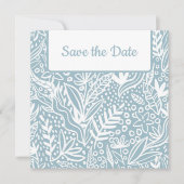 Blauwe Floral slaat de datum op Save The Date (Voorkant)