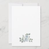 Blauwe Floral slaat de datum op Save The Date (Achterkant)