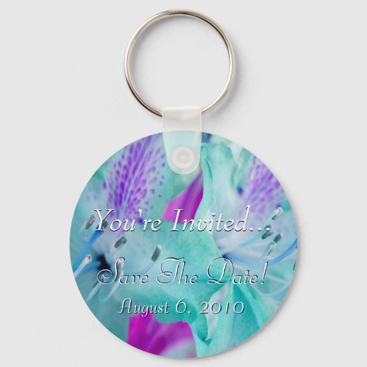 Blauwe Floral Sleutelhanger (Voorkant)