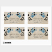 Blauwe  Floral Sparen de Stickers van de Datum (Vel)