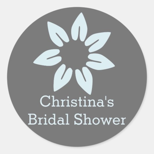 Blauwe Floral Sticker (Voorkant)