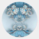 Blauwe  Floral Sticker (Voorkant)