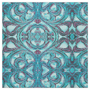  Blauwe Floral Swirl Stof