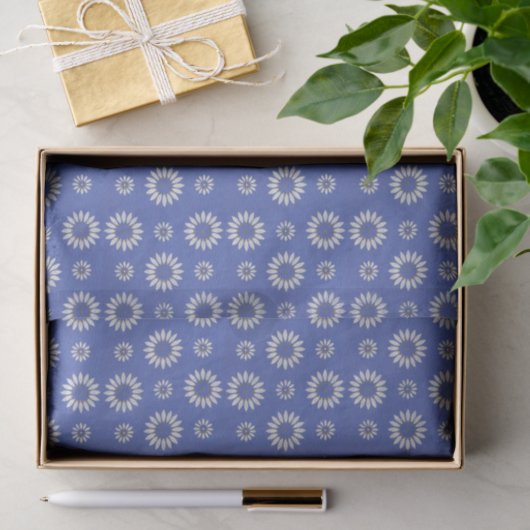 Blauwe Floral Tissuepapier (Geschenk)