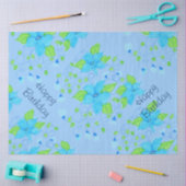 Blauwe Floral Tissuepapier (Craft)