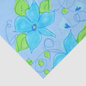  Blauwe Floral Tissuepapier (Detail)