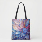 Blauwe Floral Tote Bag (Voorkant)