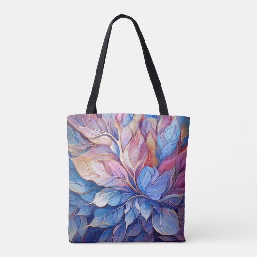 Blauwe Floral Tote Bag (Achterkant)