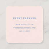 Blauwe Floral Vierkante Visitekaartje (Achterkant)