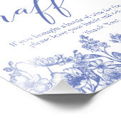 Blauwe Floral Vrijgezellenfeest Raffle Foto Afdruk (Hoek)