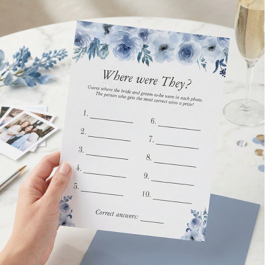 Blauwe Floral waar ze Vrijgezellenfeest spelen Flyer