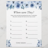 Blauwe Floral waar ze Vrijgezellenfeest spelen Flyer (Voorkant)