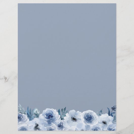 Blauwe Floral waar ze Vrijgezellenfeest spelen Flyer (Achterkant)