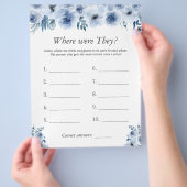 Blauwe Floral waar ze Vrijgezellenfeest spelen Flyer (Hand)