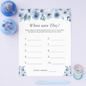 Blauwe Floral waar ze Vrijgezellenfeest spelen Flyer (Enkel)