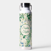  Blauwe Floral Waterfles (Voorkant)