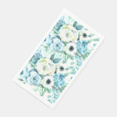 Blauwe Floral Waterverf Elegant Guest Towels Servet (Hoek)
