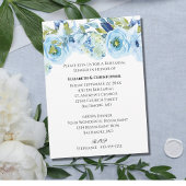 Blauwe Floral Waterverf Elegant Wedding Rehearsal Kaart