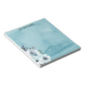 Blauwe Floral Waterverf om het Notitieblok van een (Schuin)