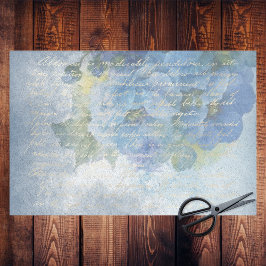 Blauwe Floral Waterverf Poppies-ontkoppeling Tissuepapier