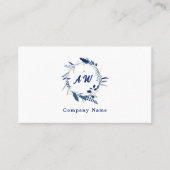 Blauwe Floral Wreath, Floral Visitekaartje (Voorkant)