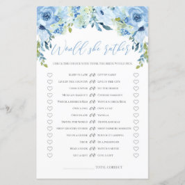 Blauwe floral zou ze liever een brudla-doudespel h