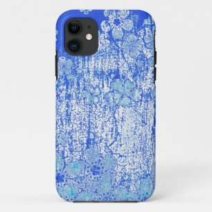 blauwe florale achtergrond Case-Mate iPhone case