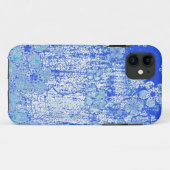 blauwe florale achtergrond Case-Mate iPhone case (Achterkant (horizontaal))