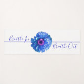 Blauwe florale Blue Daisy - inademen. Ademhaling Yogamat (Voorkant (horizontaal))