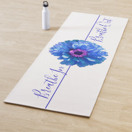 Blauwe florale Blue Daisy - inademen. Ademhaling Yogamat