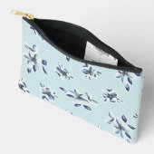 Blauwe florale cosmetische zak etui (Open)