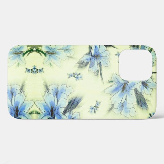 Blauwe florale Design Hoesje-Mate iPhone draagtas Case-Mate iPhone Case (Achterkant (horizontaal))