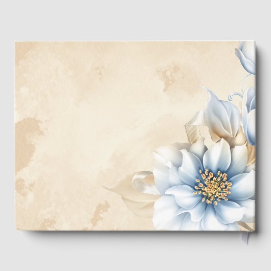  blauwe florale gastenboek (Achterkant)