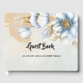  blauwe florale gastenboek (Voorkant)
