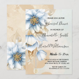 blauwe florale kaart