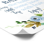 Blauwe florale mamma-osa-teken poster (Hoek)