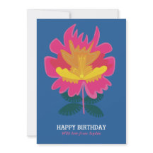 Blauwe florale moderne  elegante verjaardagsKaart