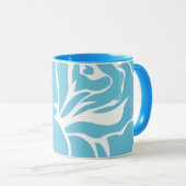 Blauwe florale mok (Voorkant rechts)